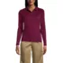 School Uniform Women's Long Sleeve Feminine Fit Interlock Polo Shirt, Front