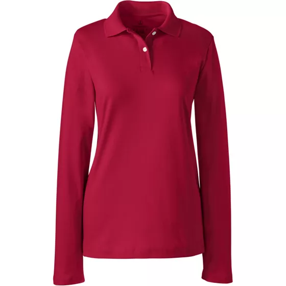 Women's Long Sleeve Feminine Fit Interlock Polo Shirt - primary