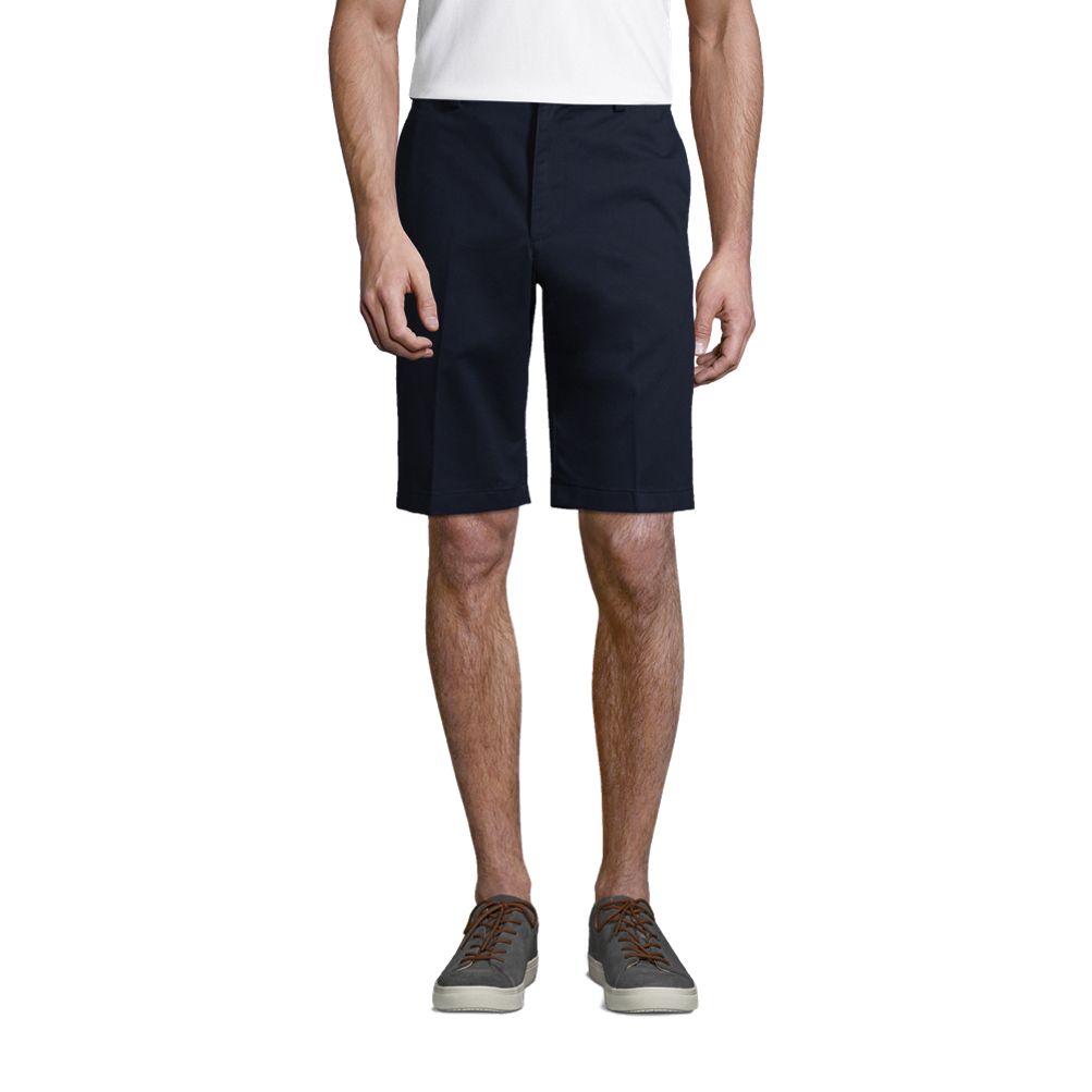 Plain Navy Cotton Twill PE Shorts