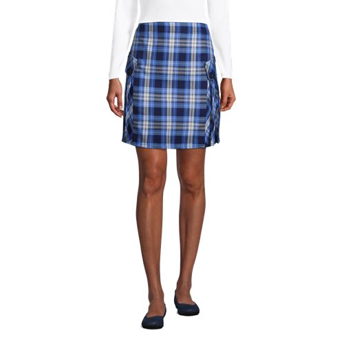 Women's Side Pleat Plaid Skort Above the Knee