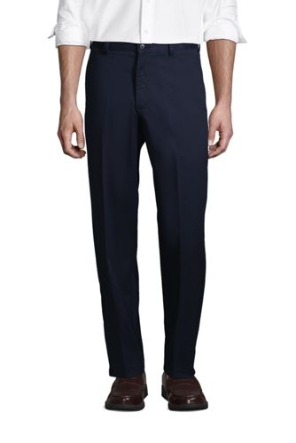 Lands' End Men's Stain Resist Plain Front Chino Pants