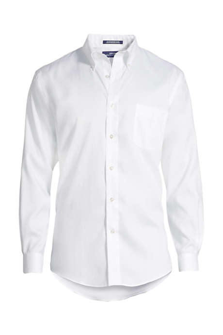 Men's Tailored Fit Long Sleeve Buttondown No Iron Pinpoint