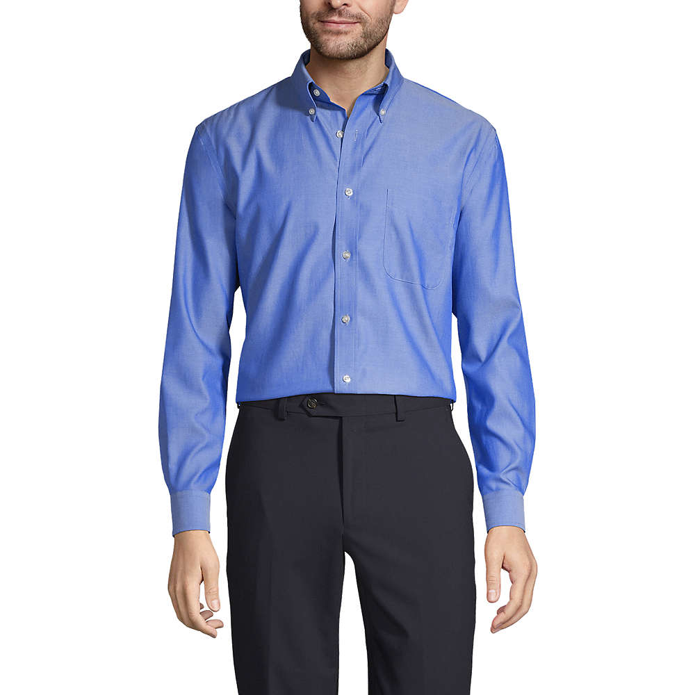 Men's Long Sleeve Buttondown No Iron Pinpoint Shirt, Front