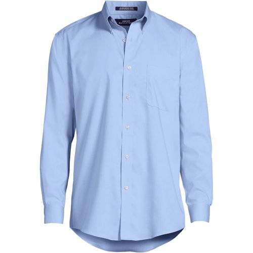 Men's Long Sleeve Buttondown Solid No Iron Pinpoint Shirt