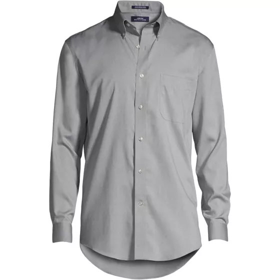 School Uniform Men's Big Long Sleeve Buttondown No Iron Pinpoint Shirt - primary