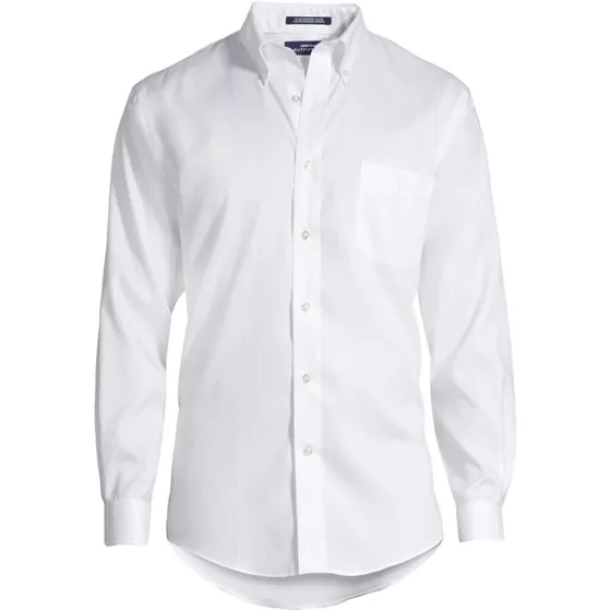 School Uniform Men's Big Long Sleeve Buttondown No Iron Pinpoint Shirt - primary