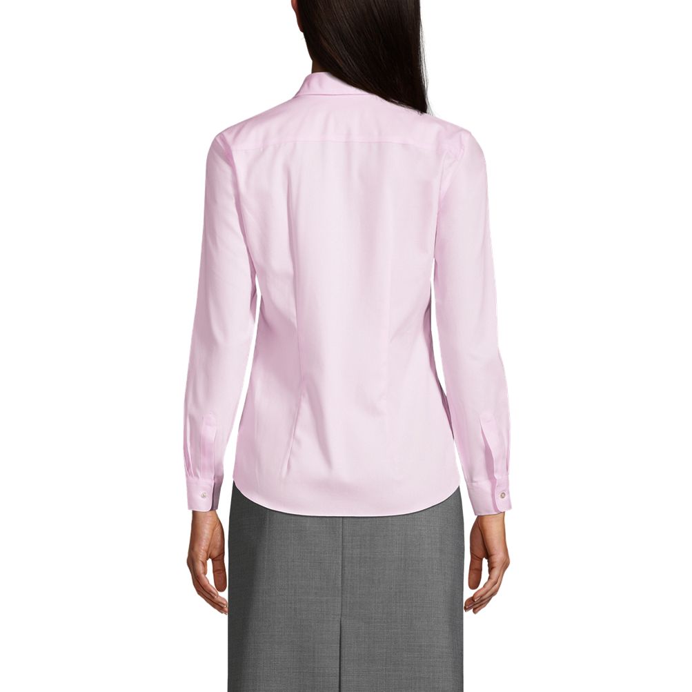 School Uniform Women's Long Sleeve No Iron Pinpoint Shirt