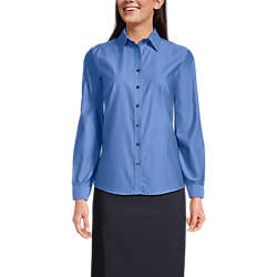 Women's Long Sleeve No Iron Pinpoint Shirt, Front