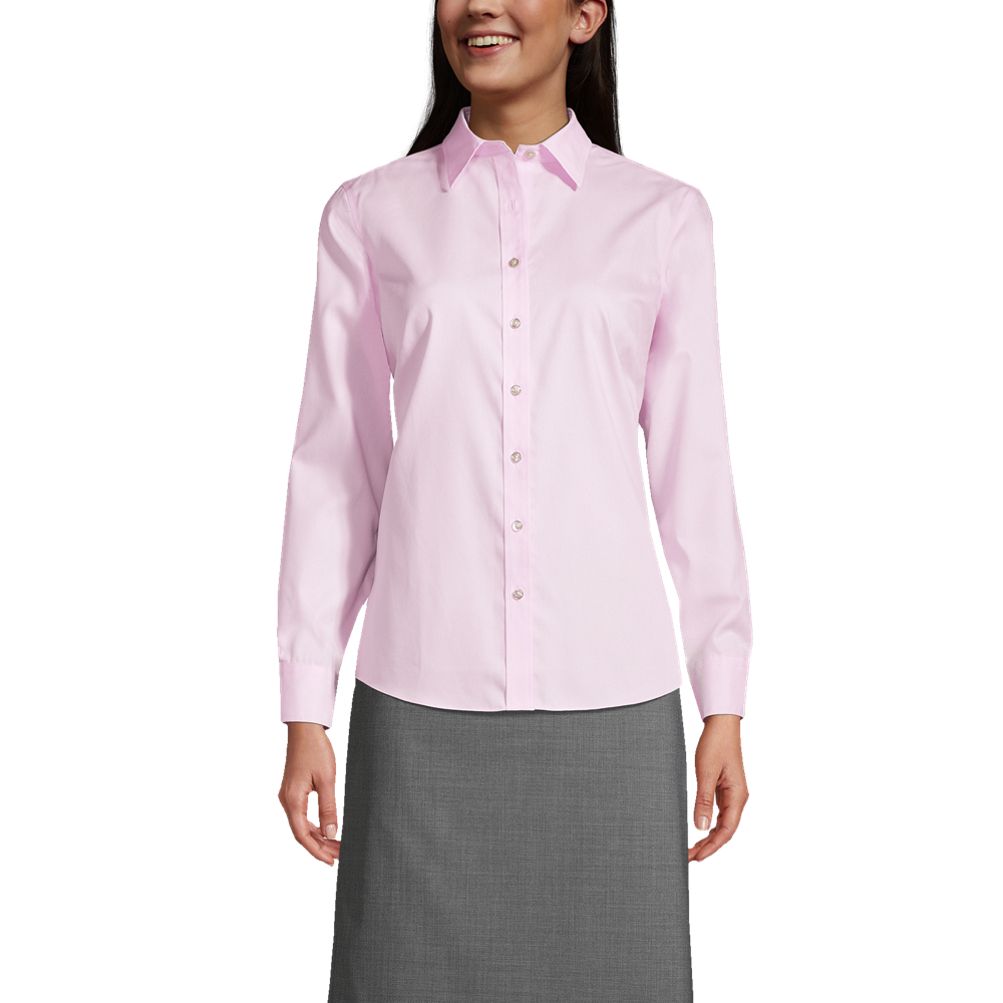 Women's Long Sleeve No Iron Pinpoint Shirt | Lands' End