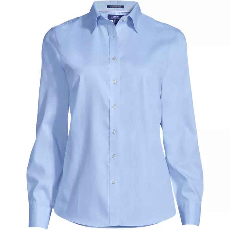Women's Long Sleeve No Iron Pinpoint Shirt, Front