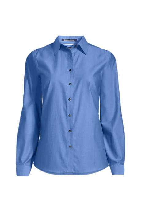 Women's Long Sleeve Solid No Iron Pinpoint Shirt