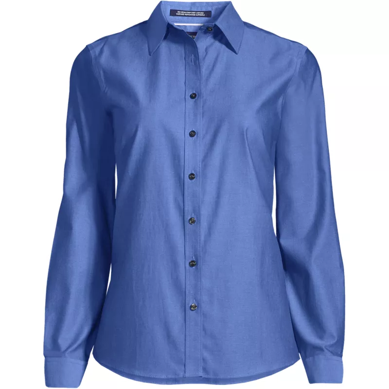 Women's Long Sleeve No Iron Pinpoint Shirt, Front