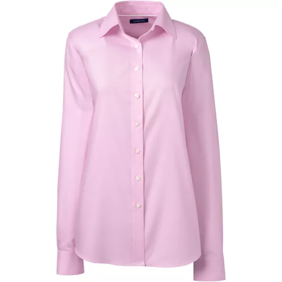 School Uniform Women's Long Sleeve No Iron Pinpoint Shirt - primary