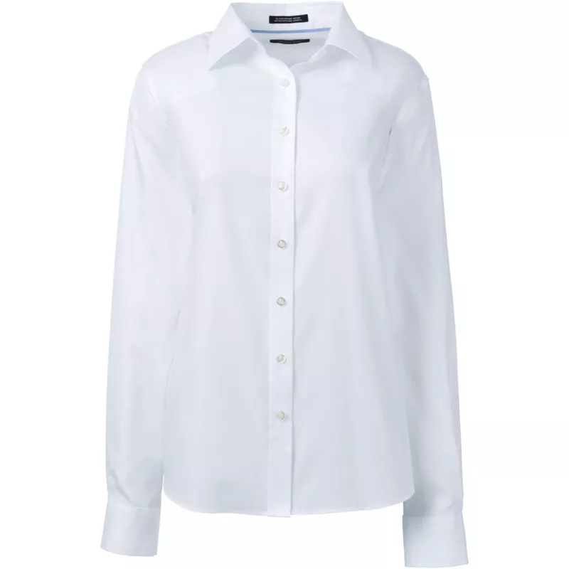 Women's Long Sleeve No Iron Pinpoint Shirt, Front