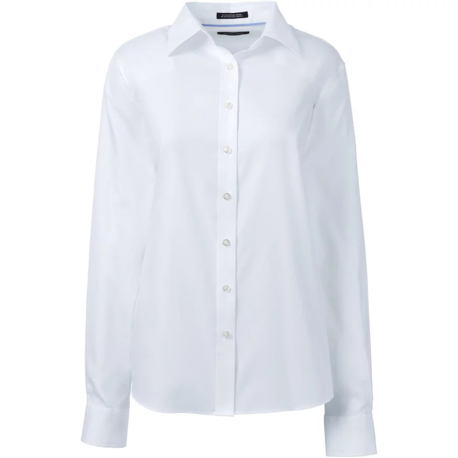 School Uniform Women's Long Sleeve No Iron Pinpoint Shirt view 1