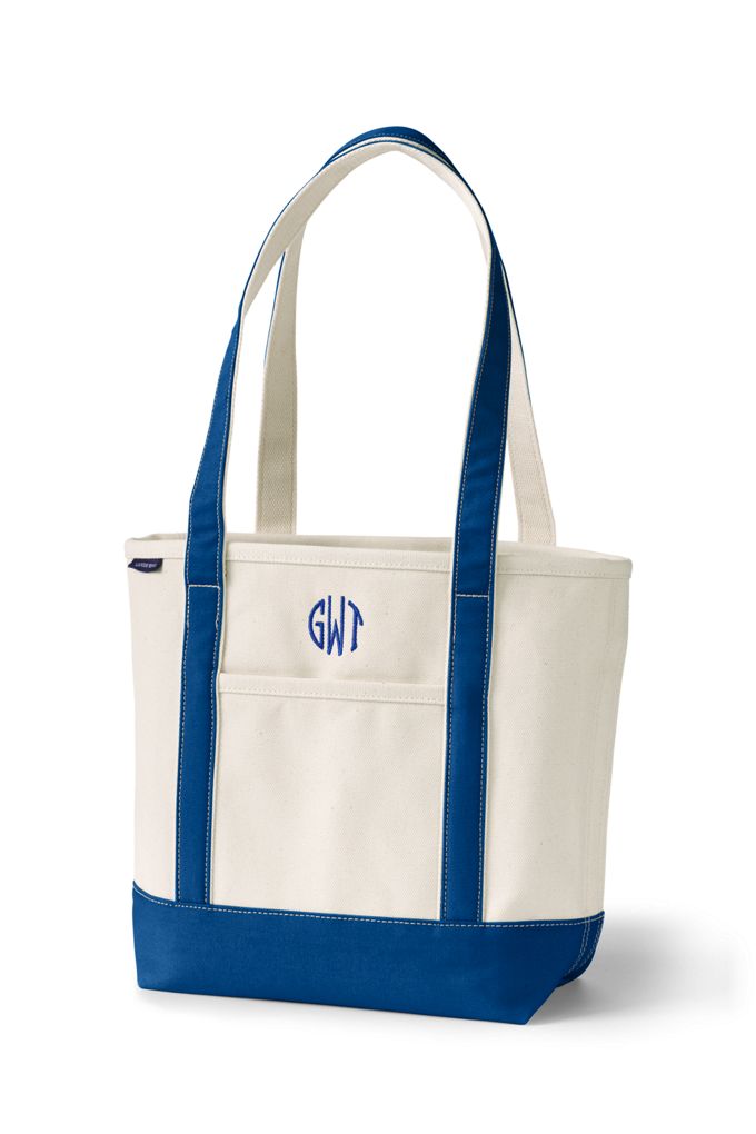 Lands' EndMedium Natural Open Top Long Handle Canvas Tote Bag Lands
