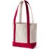 Medium Natural 5 Pocket Open Top Long Handle Canvas Tote Bag, Back