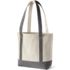 Medium Natural 5 Pocket Open Top Long Handle Canvas Tote Bag, Back