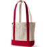 Medium Natural 5 Pocket Open Top Long Handle Canvas Tote Bag, Front