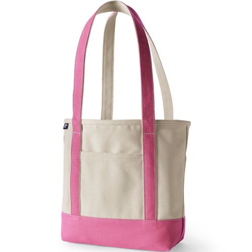 Natural Open Top Long Handle Canvas Tote Bag