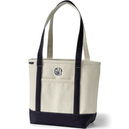 Natural Open Top Long Handle Canvas Tote Bag