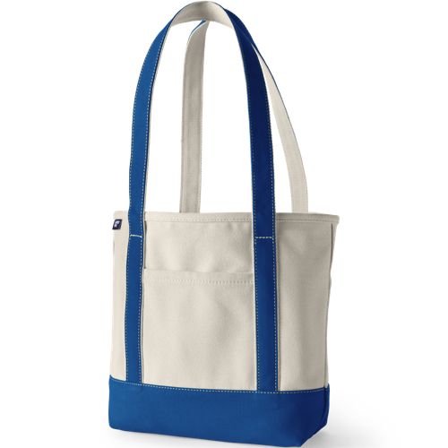 Natural Open Top Long Handle Canvas Tote Bag