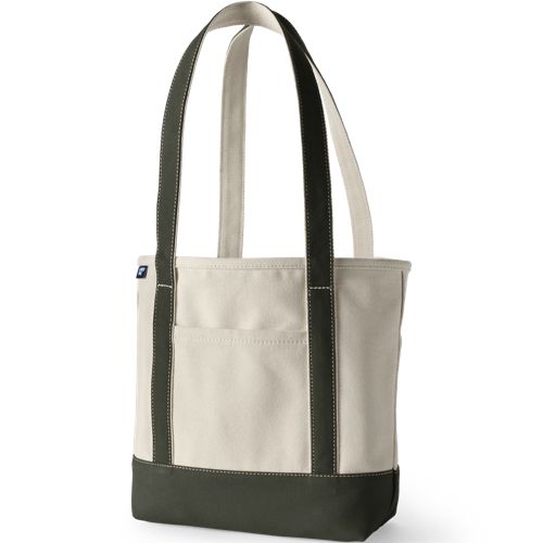 Natural Open Top Long Handle Canvas Tote Bag