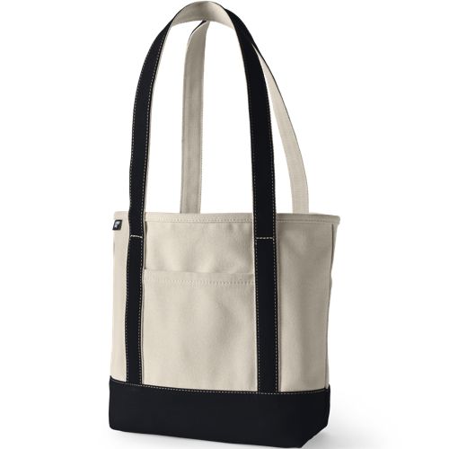 Natural Open Top Long Handle Canvas Tote Bag