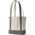 Medium Natural 5 Pocket Open Top Long Handle Canvas Tote Bag, Front