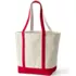 Large 5 Pocket Open Top Long Handle Canvas Tote Bag, Back