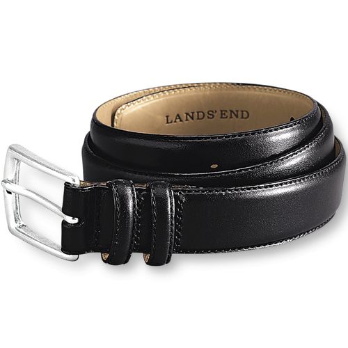 Men Leather Belt with Plaque Buckle Closure