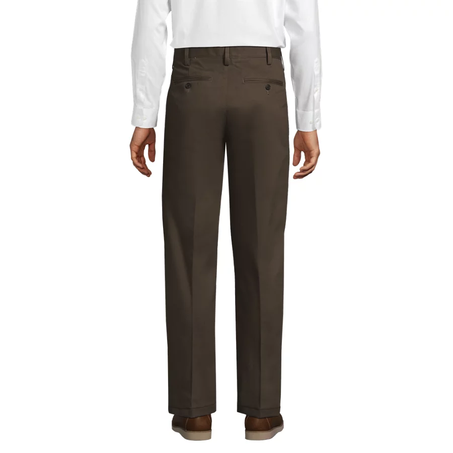 Men's No Iron Comfort Waist Traditional Fit Pleated Front Chino Pant