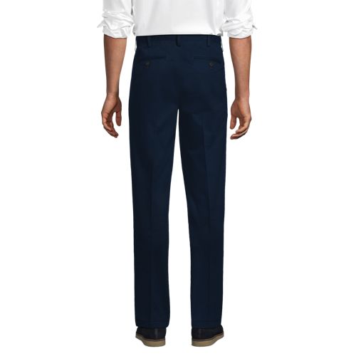  Lands' End Classic Comfort. Bügelleichte Chino Mit Bundfalten, Herren, Größe:46 Regular, Blau, Baumwolle, By Lands' End 
