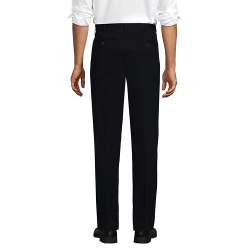  Lands' End Classic Comfort. Bügelleichte Chino Mit Bundfalten, Herren, Größe:46 Regular, Schwarz, Baumwolle, By Lands' End 
