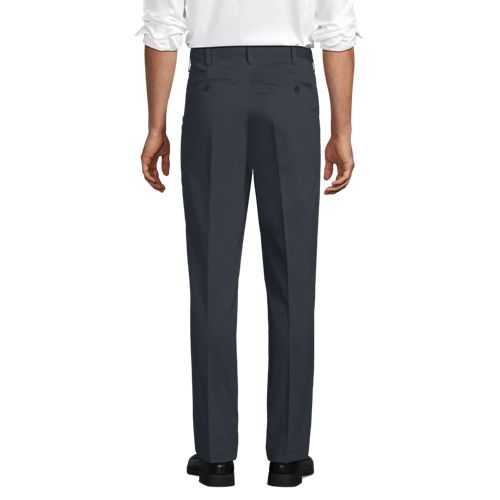  Lands' End Classic Comfort. Bügelleichte Chino Mit Bundfalten, Herren, Größe:48-50 Regular, Grau, Baumwolle, By Lands' End 