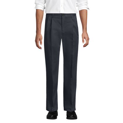 Men's No Iron Comfort Waist Traditional Fit Pleated Front Chino Pant - image 2