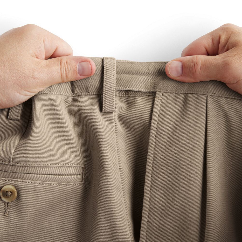 Lands End Mens Size 38 Black Pleated Front Suspender Buttons Pants