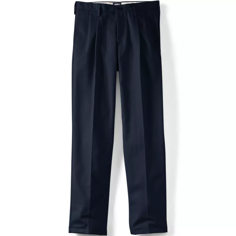 Men's Big and Tall No Iron Comfort Waist Traditional Fit Pleated Front Chino Pant, alternative image