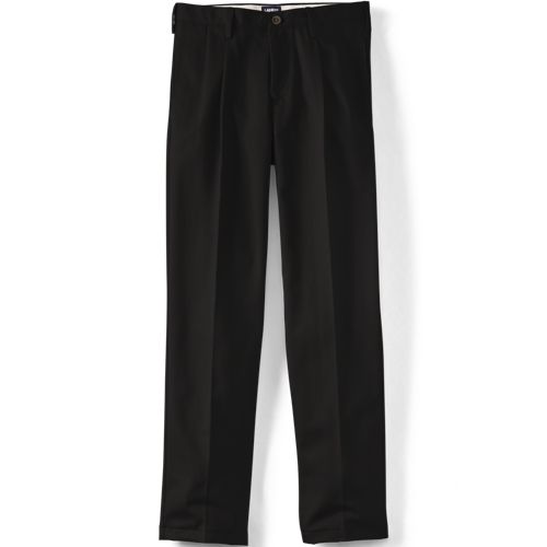  Lands' End Classic Comfort. Bügelleichte Chino Mit Bundfalten, Herren, Größe:46 Regular, Schwarz, Baumwolle, By Lands' End 