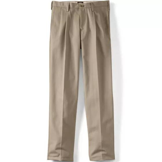 Men's Big and Tall No Iron Comfort Waist Traditional Fit Pleated Front Chino Pant - primary