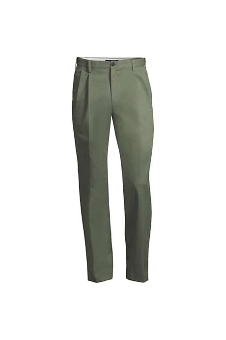 Men's Pleated Traditional Fit No Iron Comfort Waist Chino Pants