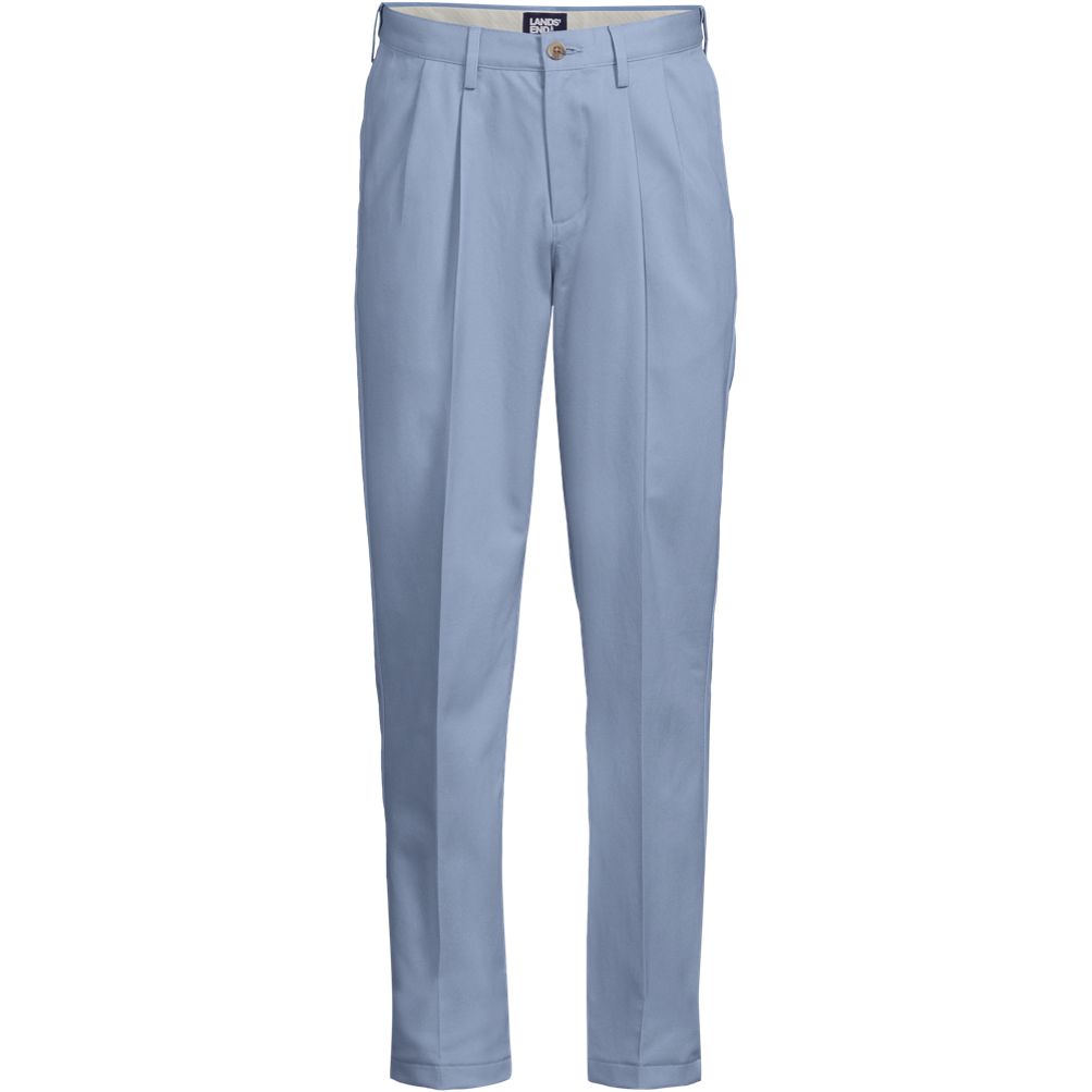 Men's No Iron Comfort Waist Traditional Fit Pleated Front Chino
