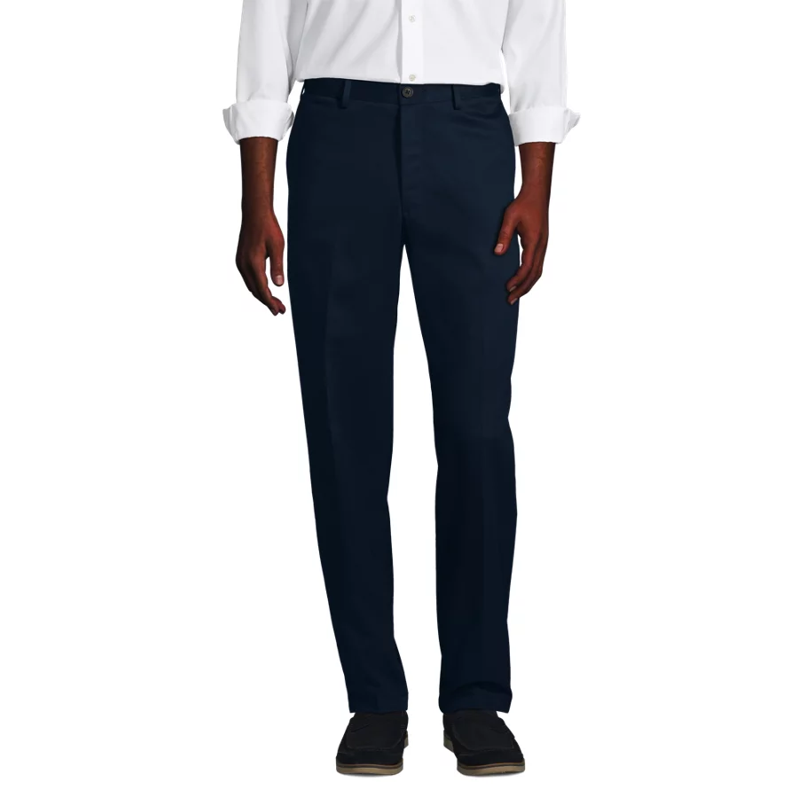 School Uniform Men's No Iron Comfort Waist Traditional Fit Plain Front Chino Pant