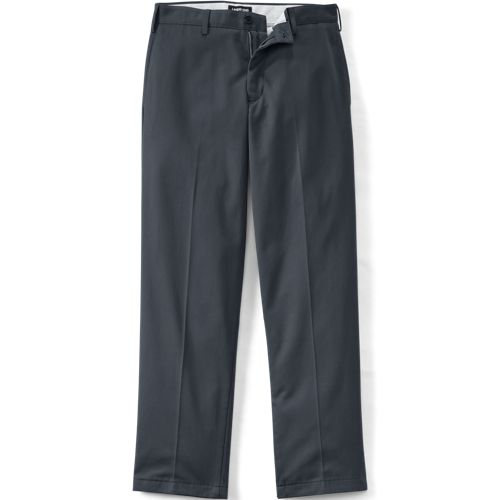  Lands' End Classic Comfort. Bügelleichte Chino, Herren, Größe:48 Regular, Grau, Baumwolle, By Lands' End 