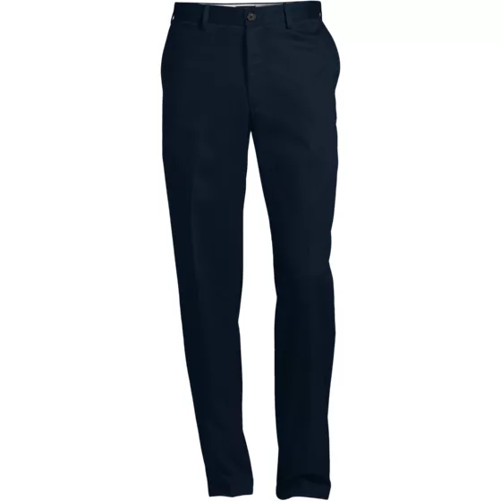 School Uniform Men's No Iron Comfort Waist Traditional Fit Plain Front Chino Pant - primary