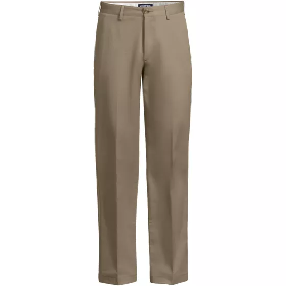 School Uniform Men's No Iron Comfort Waist Traditional Fit Plain Front Chino Pant - primary