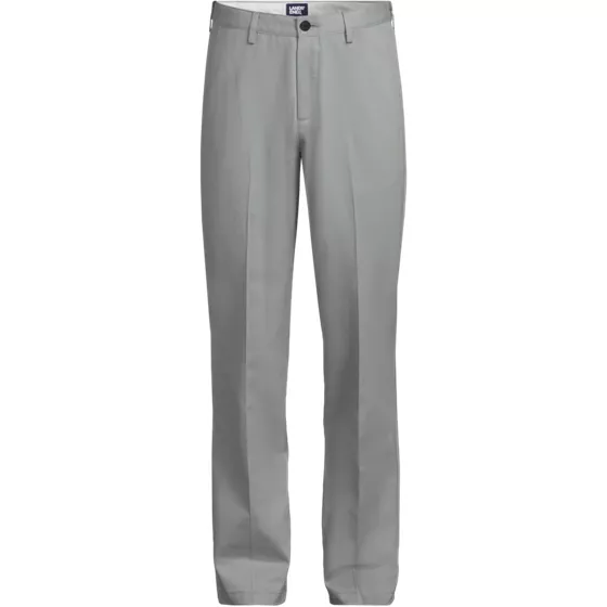 Men's No Iron Comfort Waist Traditional Fit Plain Front Chino Pant - primary