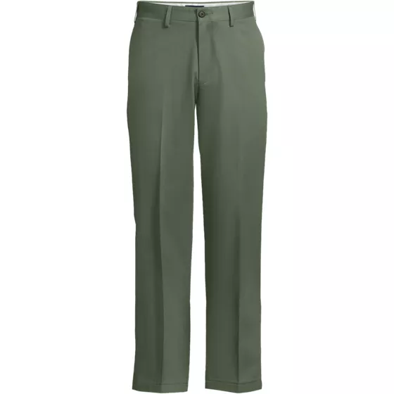 Men's No Iron Comfort Waist Traditional Fit Plain Front Chino Pant - primary