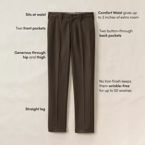 No Iron Comfort Waist Traditional Fit Chino Pant, alternative image