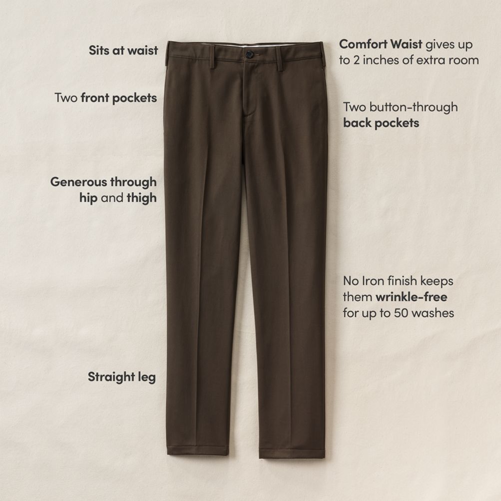 No Iron Comfort Waist Traditional Fit Chino Pant | Lands' End